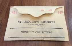VTG St. Rocco's Church Cleveland OH Monthly Collection Envelope September 1957