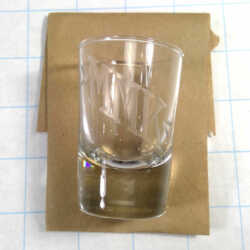 VINTAGE Antique MONOGRAMMED Etched SHOT GLASS - Initials M K K MKK M.K.K.