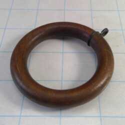 Original Antique VICTORIAN Dark Wooden 3" Curtain Rod Hanger Ring Hoop Loop