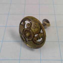 VTG Antique ORNATE Brass Bronze Art Nouveau 1.5" DRAWER PULL Cabinet Knob Handle