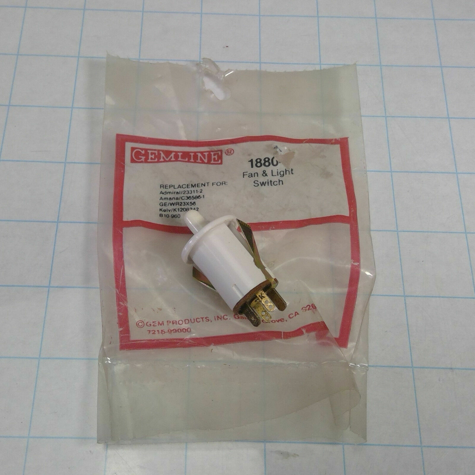 NEW Vintage GE Admiral KELVINATOR Freezer FAN : LIGHT Switch 18804 C3658601