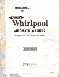 Whirlpool Automatic Washer Service Manual PDF Download