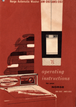 Norge Automatic Washer Operating Instructions AW-282/AWS-282 PDF Download