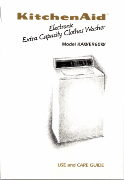 KitchenAid Electronic Clothes Washer Model KAWE960W Use and Care Guide PDF Download