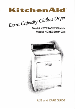KitchenAid Extra Capacity Dryer Use and Care Guide PDF Download
