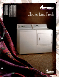 Amana Washer and Dryer Catalog