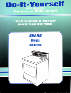 Kenmore Dryers (Gas/Electric) Repair Manual PDF Download