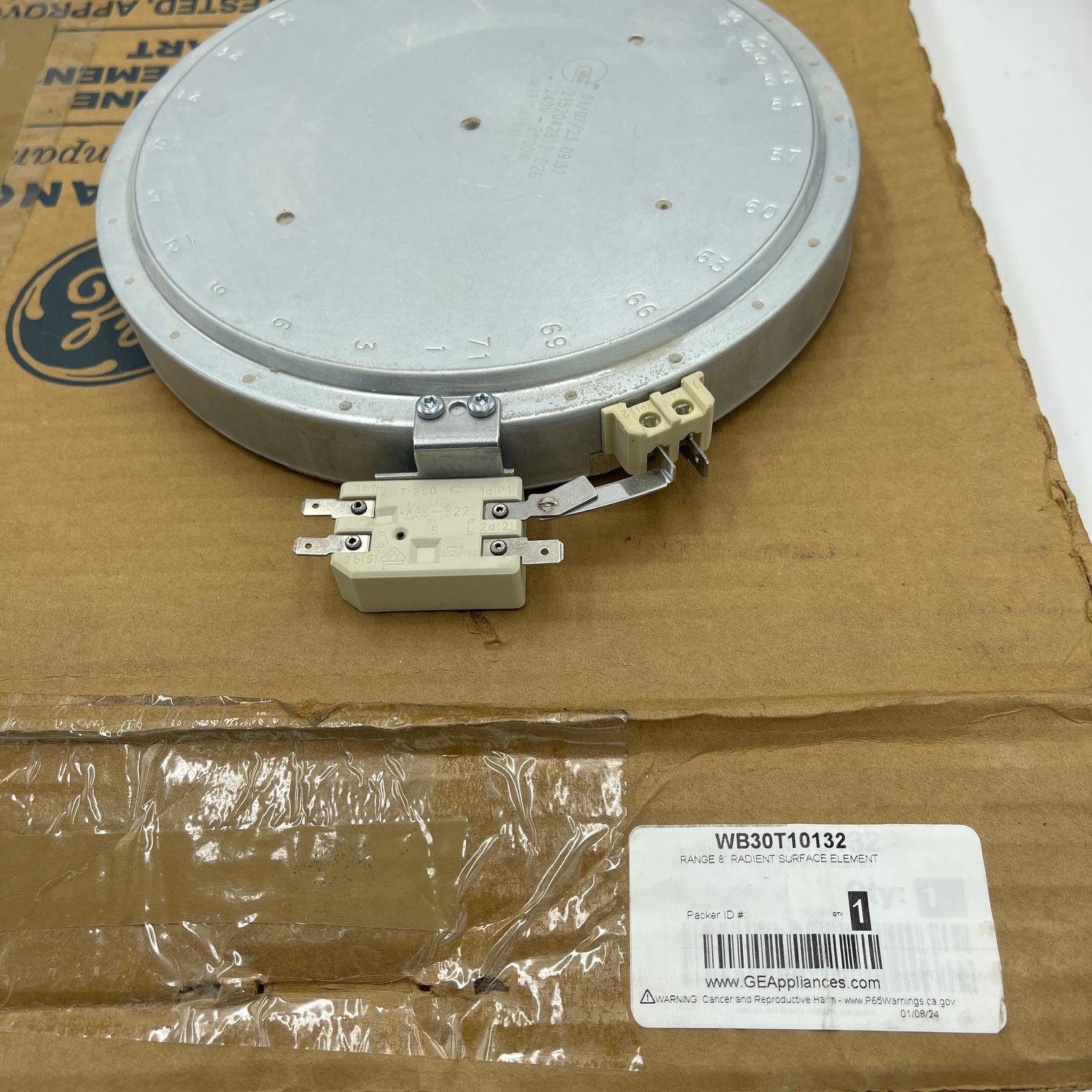 New Genuine GE RANGE 8inch RADIANT SURFACE Element WB30T10132 WB30T10128 - Image 2