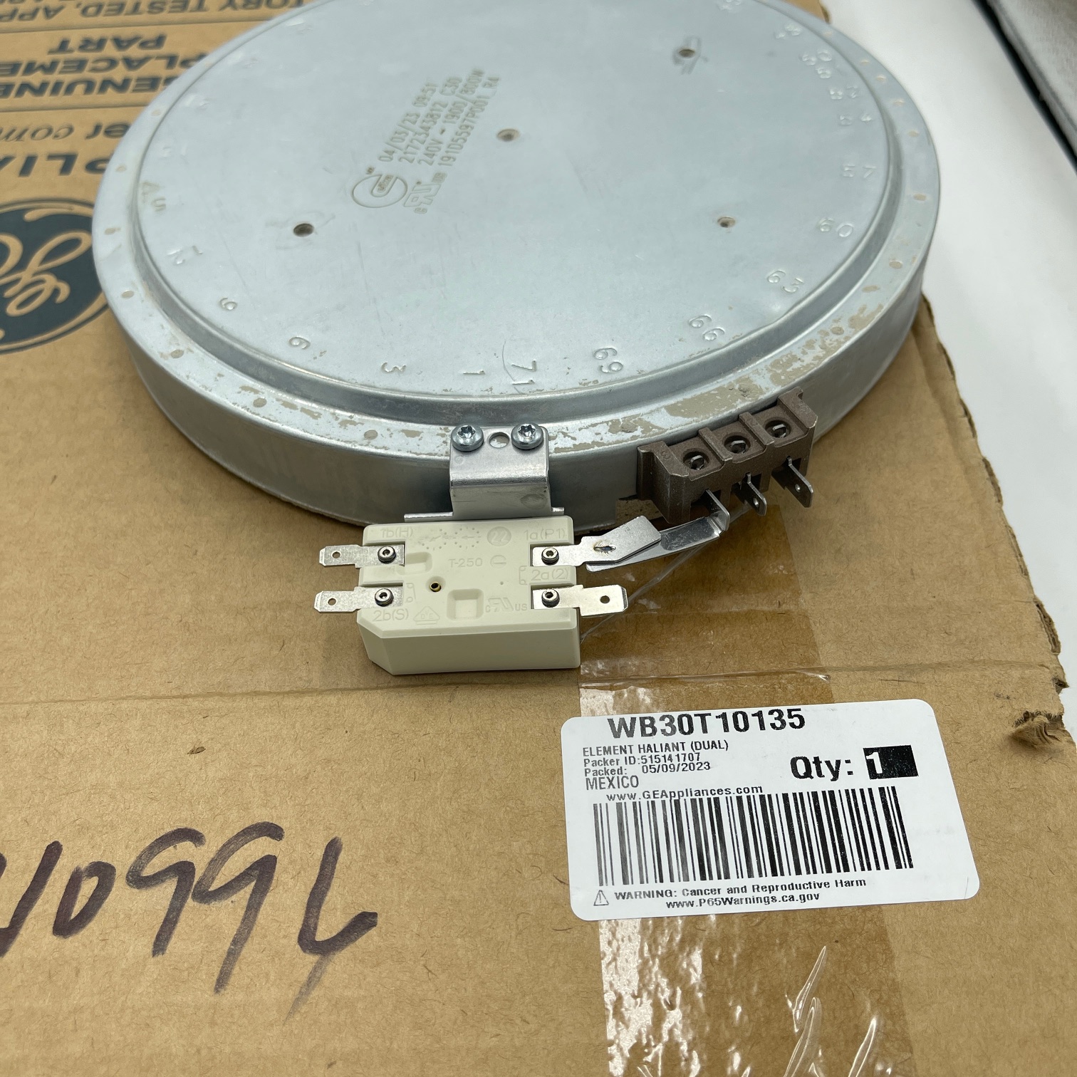 New Genuine GE Cooktop ELEMENT HALIANT (DUAL) Element WB30T10135 AP4344776 1474220 - Image 2