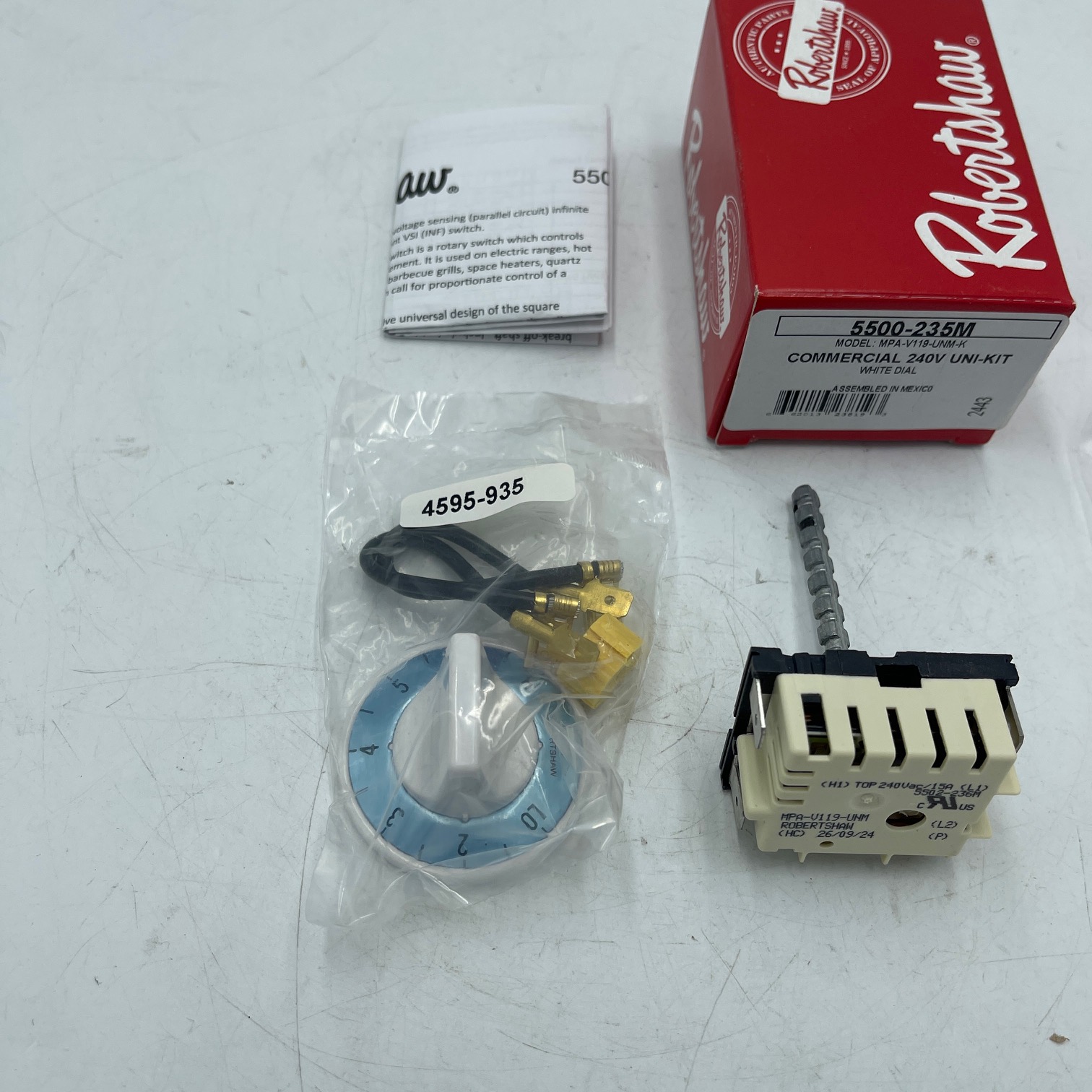 Genuine Robertshaw Electric Range Commercial Infinite Switch 240V UNi-Kit 5500-235M - Image 3