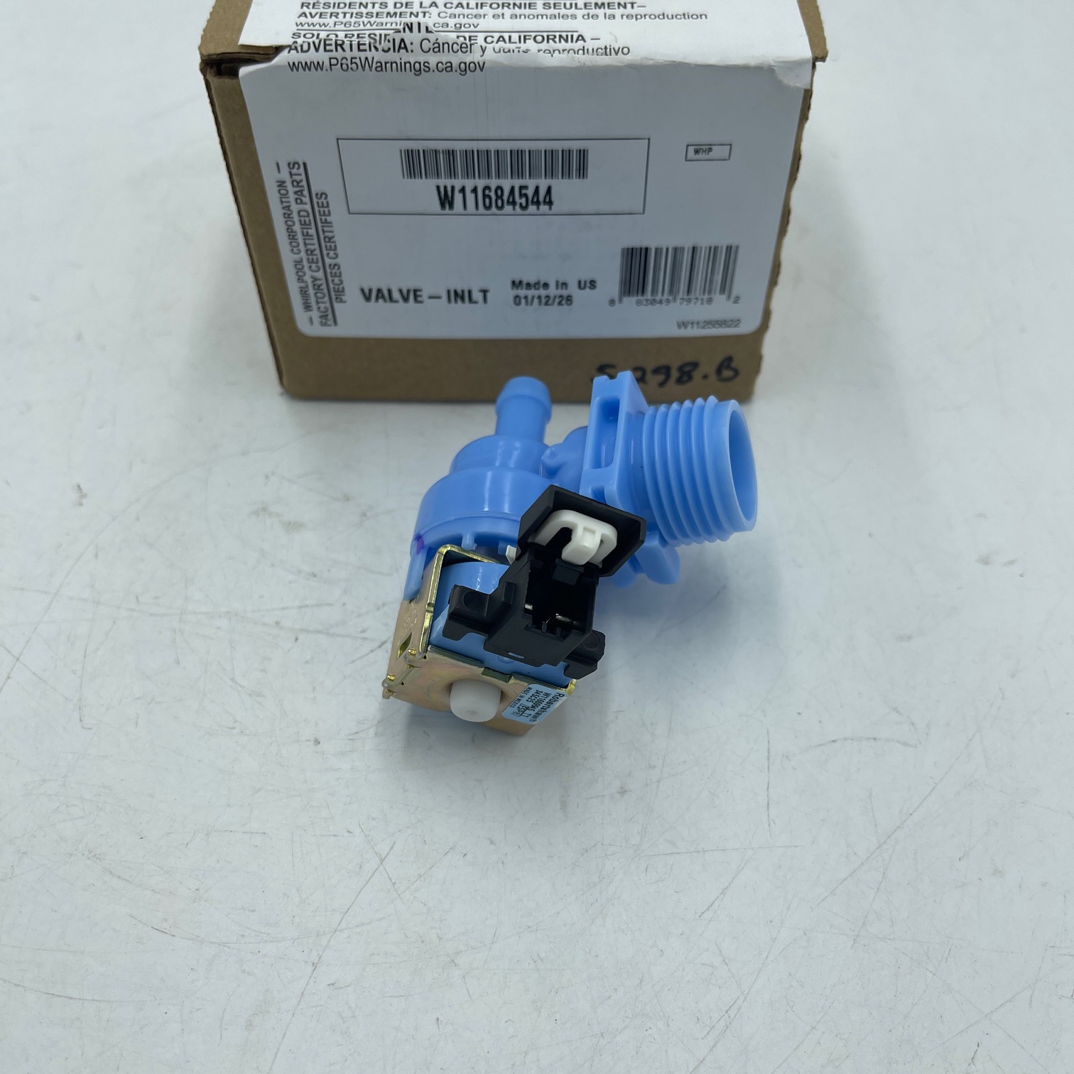 Genuine Whirlpool Dishwasher Inlet Valve W11684544, AP7216911 - Image 2