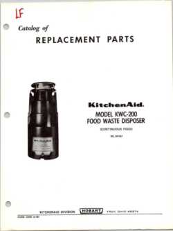 1978 KitchenAid Hobart Food Waste Disposer Replacement Parts Catalog KWC-200