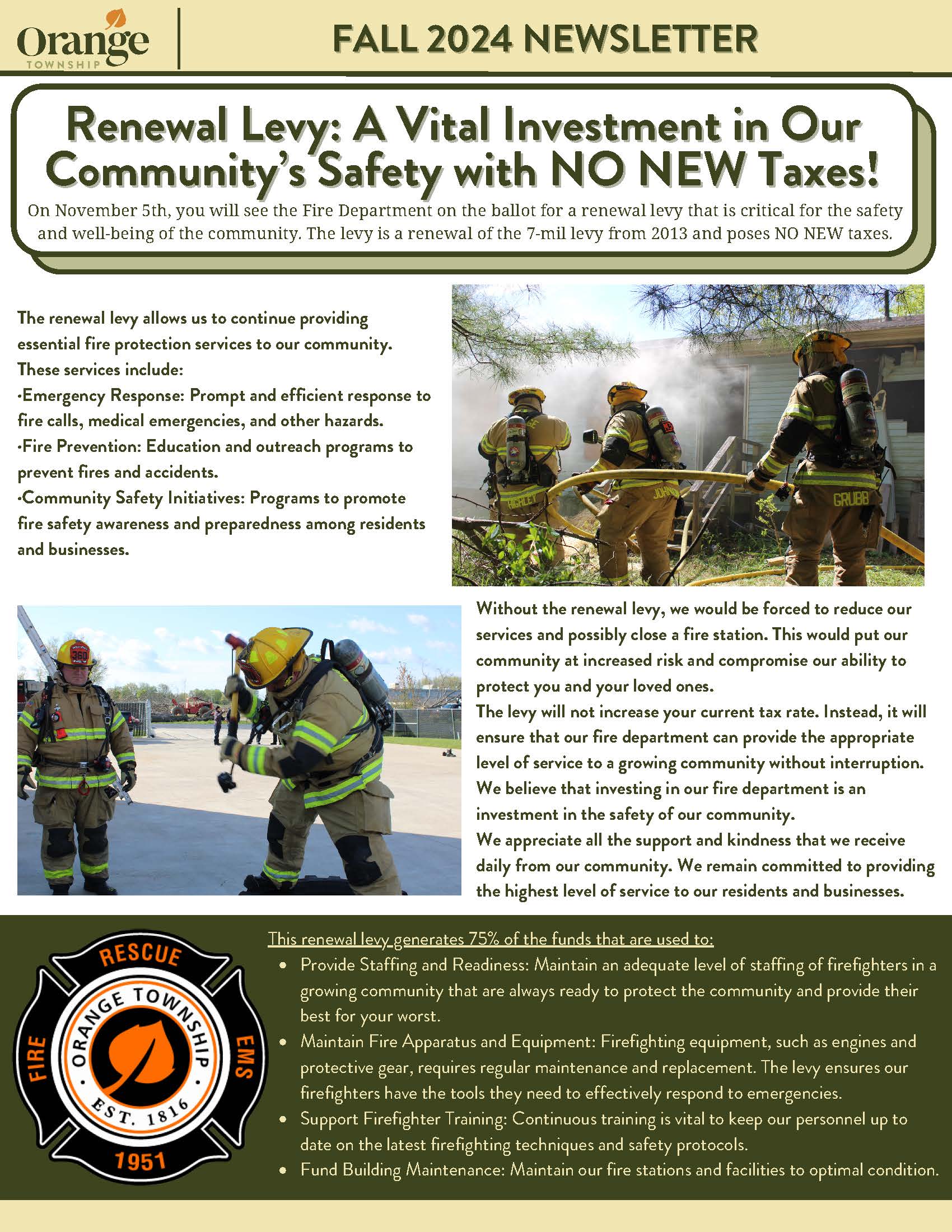 Fall Newsletter Orange Township, OH Official site