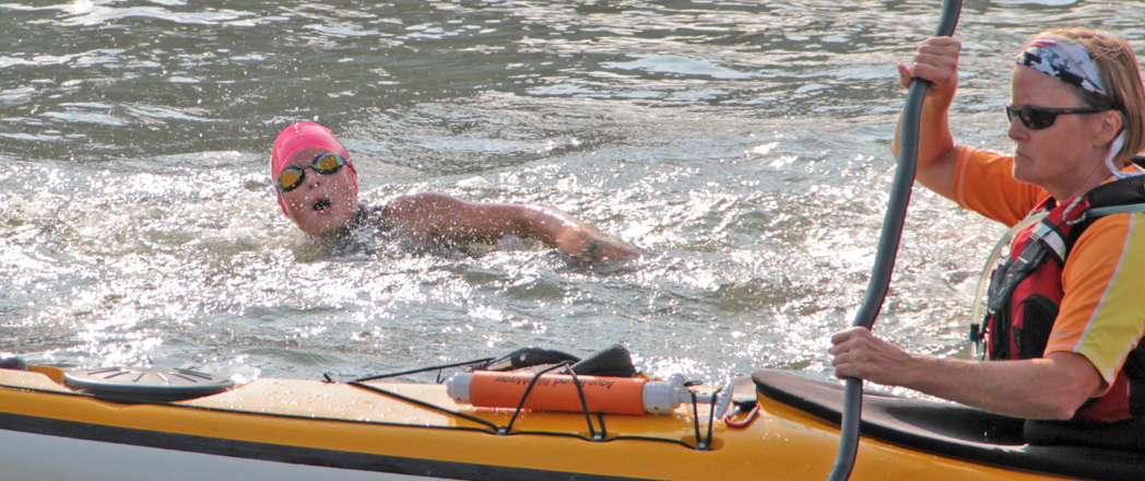 Rachel Prior in the swim leg of the Cleveland Triathlon.
