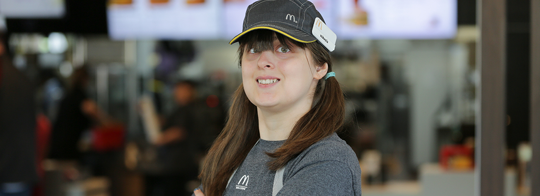 Mikayla Kurylo working at McDonalds.
