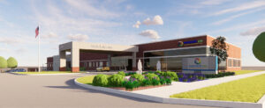 Artist rendering of new Cuyahoga Falls building exterior