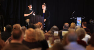 Keynote speaker, Jason Judy presenting at the breakfast.