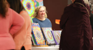 Community attending the Akron ArtWalk at Summit Art Space.