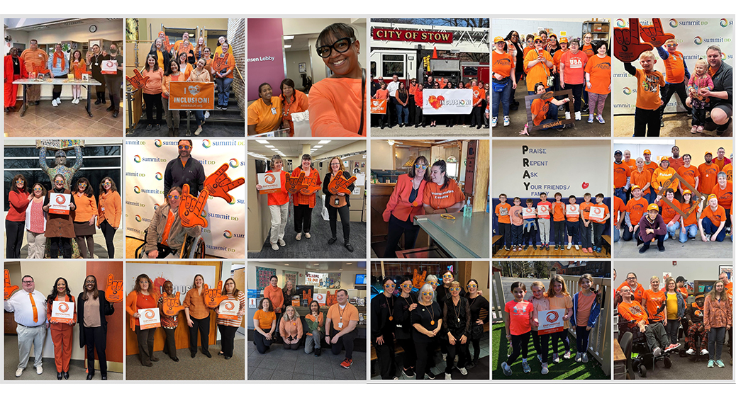 Collage of hundreds of community members celebrating Inclusion Day.