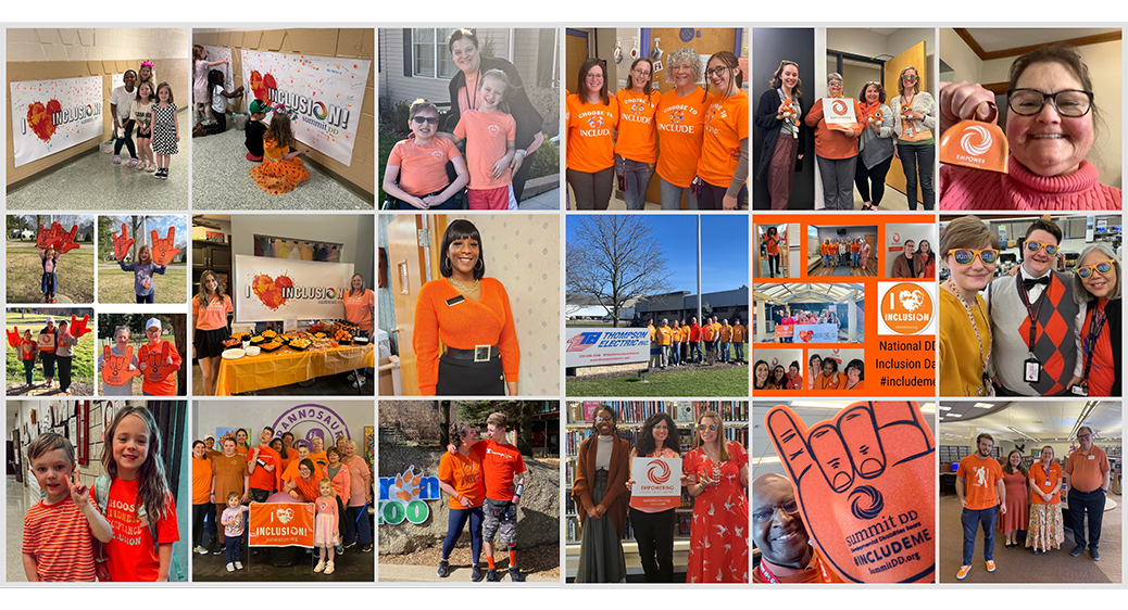 Collage of hundreds of community members celebrating Inclusion Day.