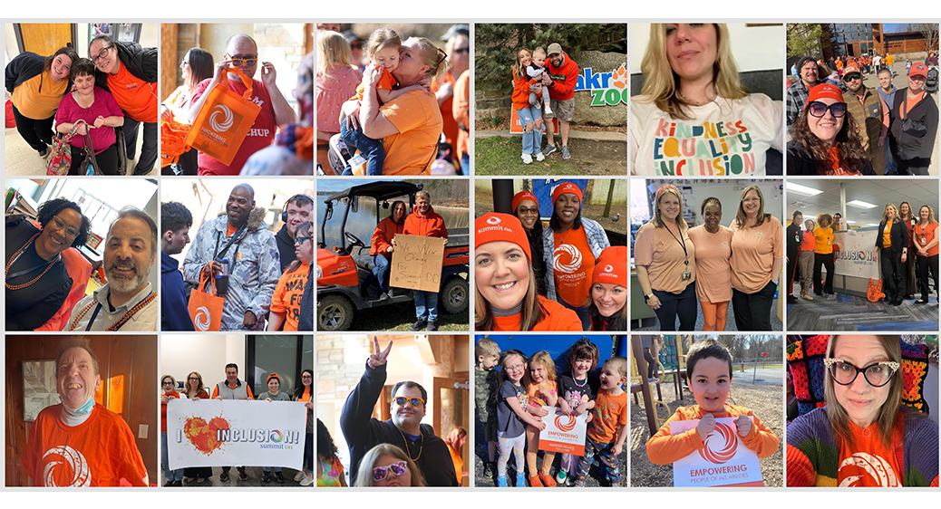 Collage of hundreds of community members celebrating Inclusion Day.