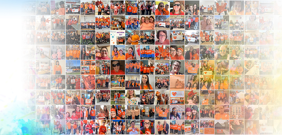 Collage of hundreds of community members celebrating Inclusion Day.