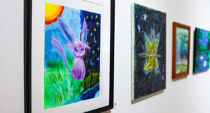 Community attending the Akron ArtWalk at Summit Art Space.