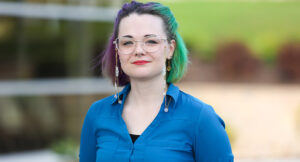 Portrait of new staff member Catherine Fry.