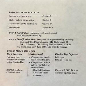 Image of Key Dates for 2024 general election. Dates can also be found on https://www.ohiosos.gov/globalassets/publications/election/2024electionscalendar_11x17.pdf