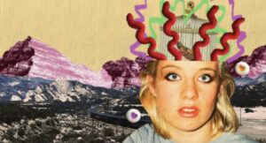 Art portrait of a women spawning ideas from her mind.