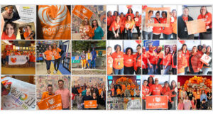 Collage of community members wearing orange to celebrate Inclusion Day.