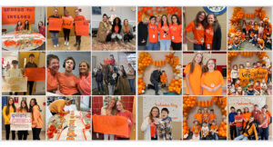 Collage of community members wearing orange to celebrate Inclusion Day.