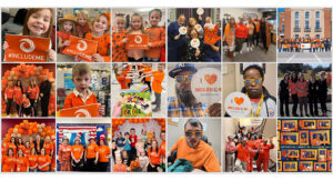 Collage of community members wearing orange to celebrate Inclusion Day.