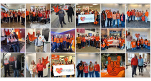 Collage of community members wearing orange to celebrate Inclusion Day.