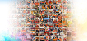 Collage of community members wearing orange to celebrate Inclusion Day.