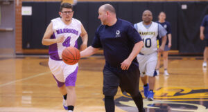 In-game action photo from the Summit DD vs Special Olympics Basketball Game.