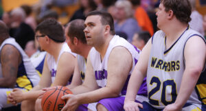 In-game action photo from the Summit DD vs Special Olympics Basketball Game.