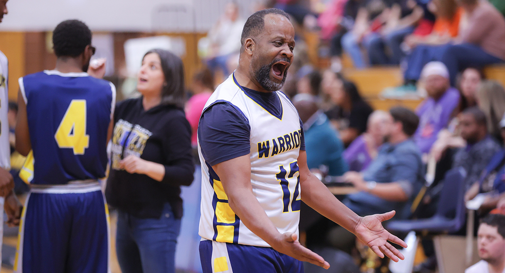 In-game action photo from the Summit DD vs Special Olympics Basketball Game.