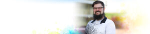 Outdoor portrait of new Summit DD team member Eric Bramer.