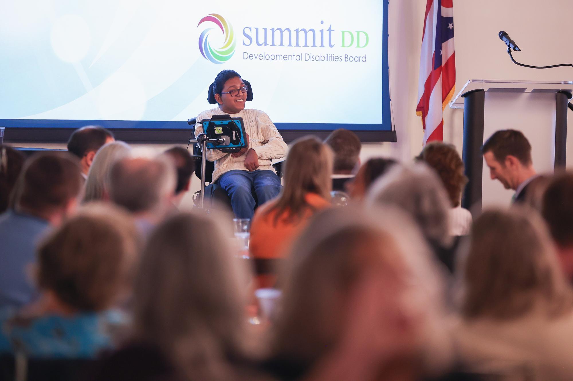 Sam presenting at the Summit DD Appreciation Breakfast.