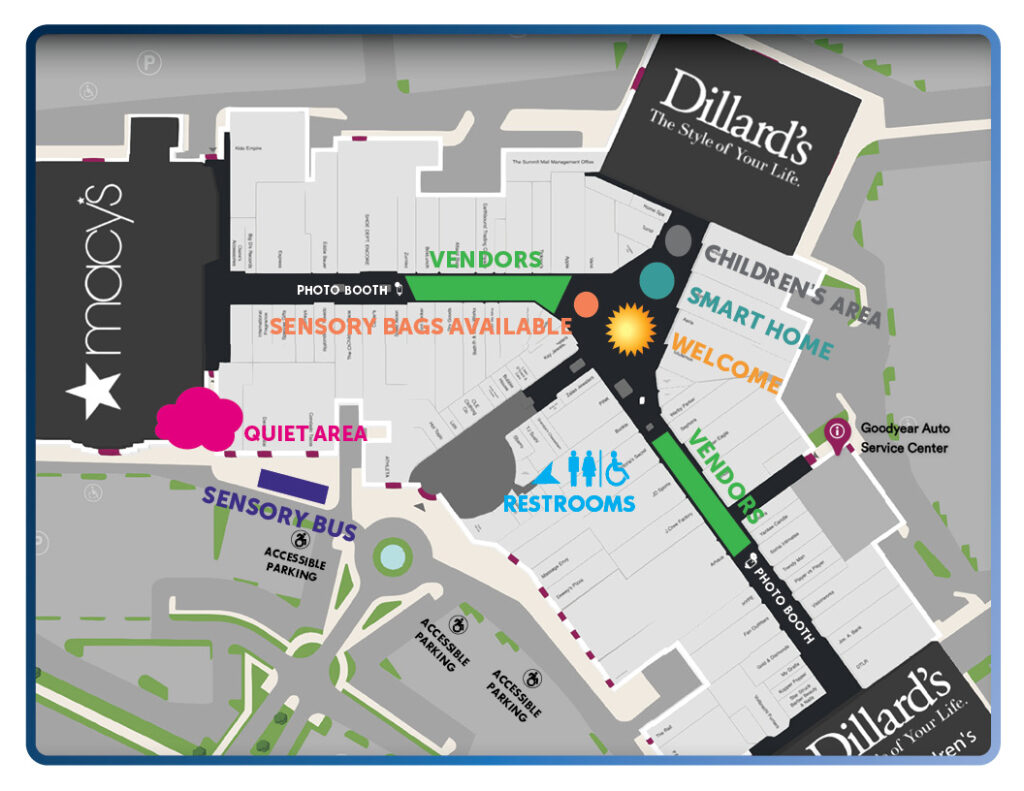 Map of Summit Mall showing locations of expo activities