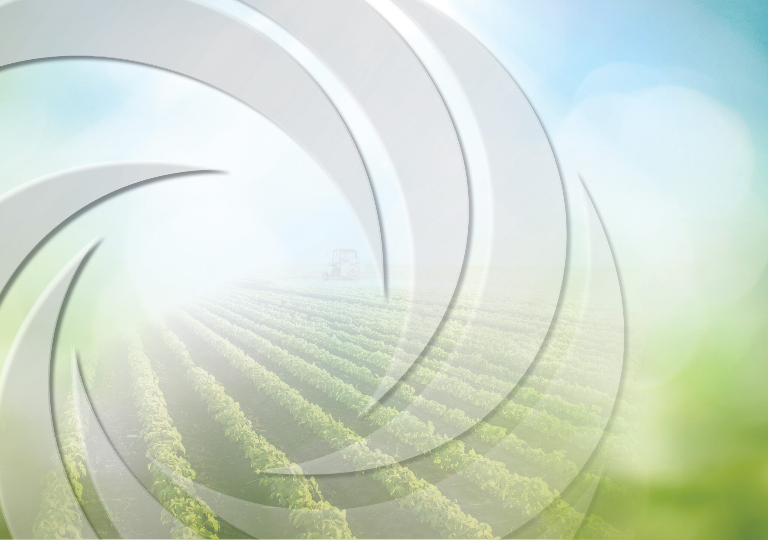 Summit DD logo icon on background of blue sky and farm fields