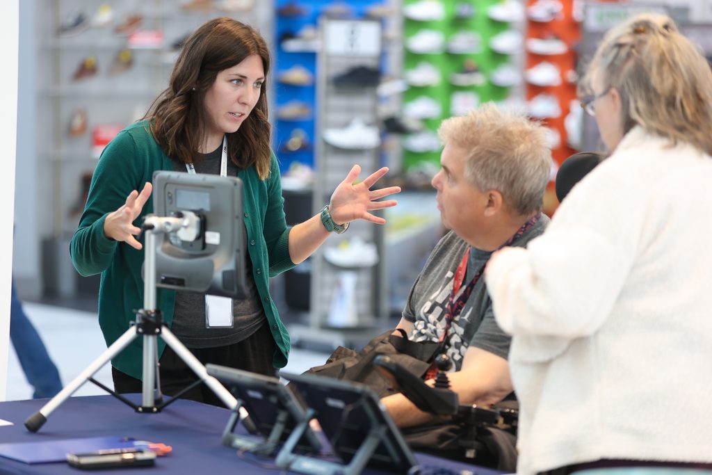 An individual exploring technology at the 2026 Interactive Tech Expo.
