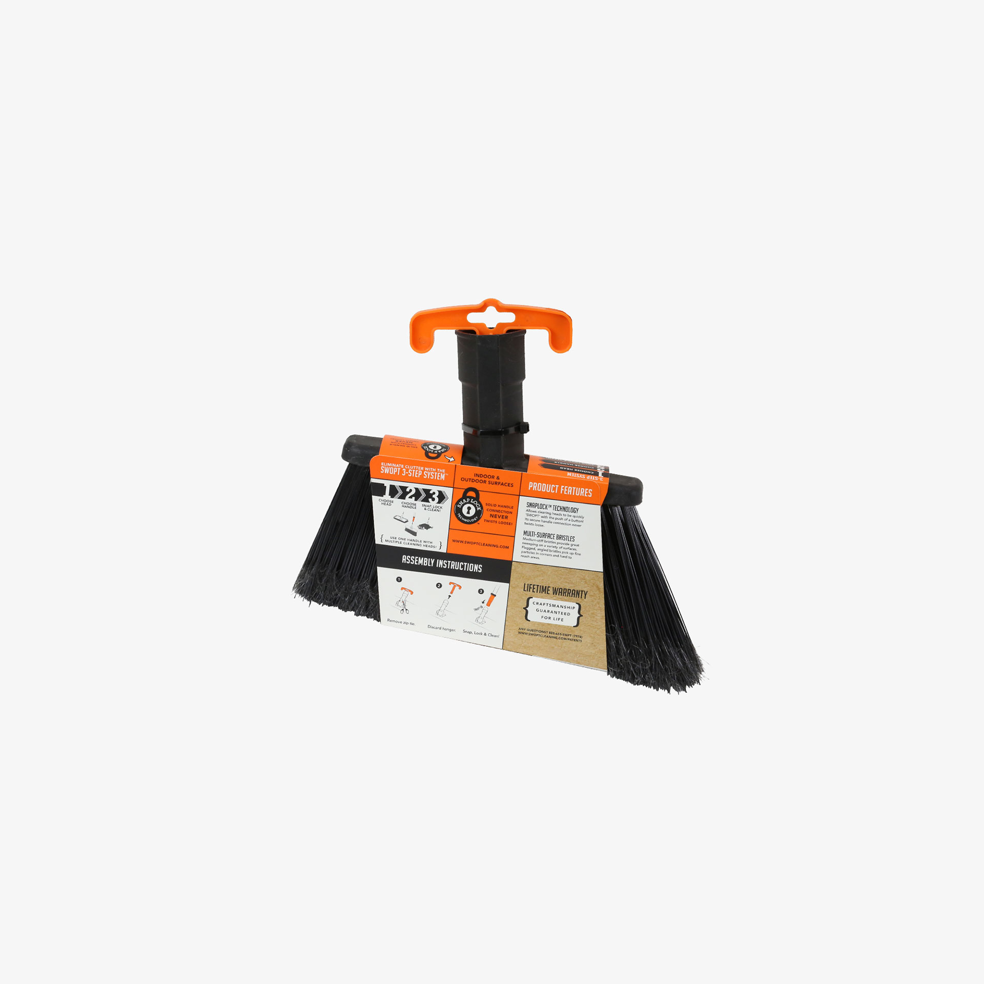 MultiSurface Angle Broom w/48" Steel Handle Combo SWOPT Cleaning Co.