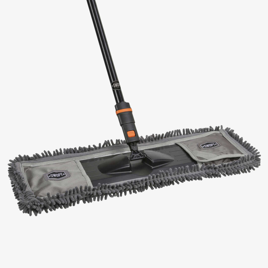 24 in. Microfiber Dust Mop w/60" Steel Handle & 24" Refill Combo