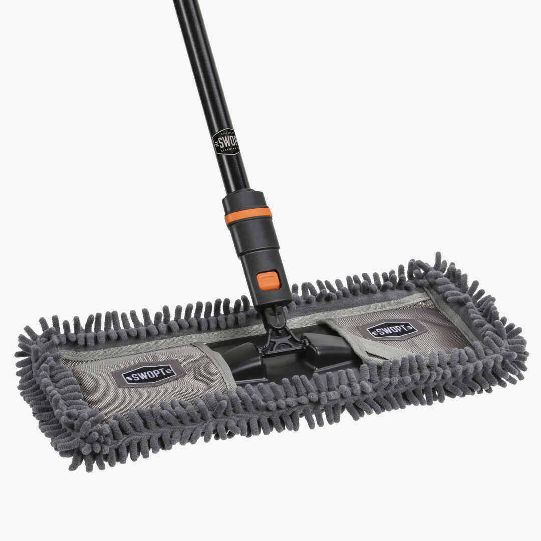 18 IN. MICROFIBER DUST MOP W/60″ STEEL HANDLE & 18" REFILL COMBO