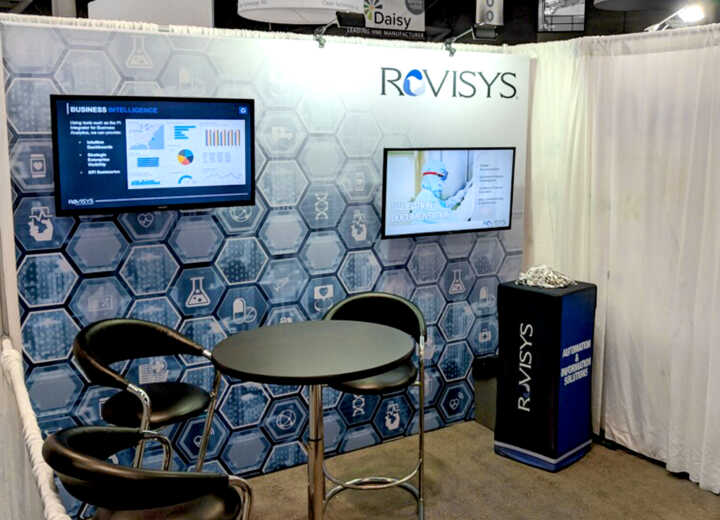 Rovysis exhibited in an inline perimeter booth at INTERPHEX