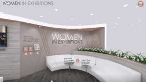 This is a lounge view of the 10x20 rogers virtual trade show booth.