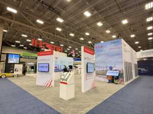 Hitachi island booth at DISTRIBUTECH 2025