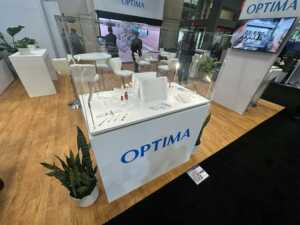 OPTIMA custom island booth at INTERPHEX